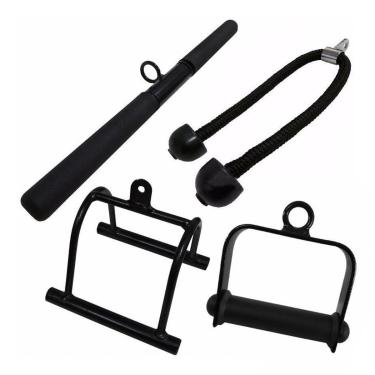 Imagem de Puxador Musculação Kit Crossover Academia 4 Peças-Unissex