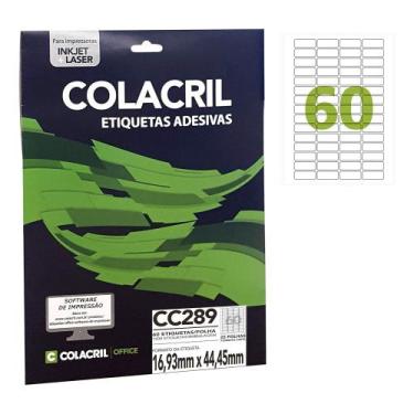Imagem de Etiqueta Adesiva Colacril Carta CC289 16,93x44,45mm 25Fls