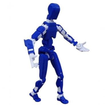 Imagem de Boneco Desmontado Dummy 14 Cm Articulado 3d Azul/branco
