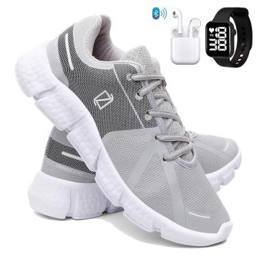 Imagem de Tênis Masculino Esporte Super Leve Para Caminhada Corrida e Treino com Relógio e fone-Masculino