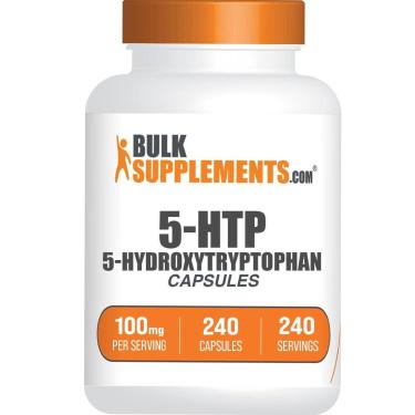 Imagem de Cápsulas de 5-HTP BulkSupplements 100 mg Sin Gluten, 240 Unidades-Unissex