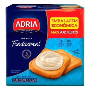 Imagem de Torrada Tradicional Adria Pacote 284g 2 Unidades Embalagem E