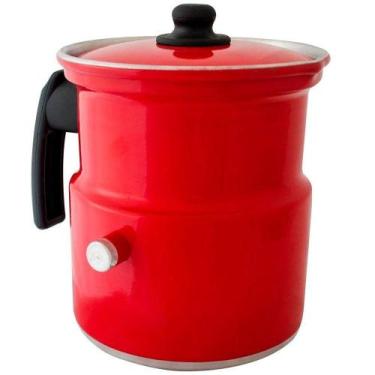 Imagem de Leiteira Vermelho Resistente Fervedor Alumínio 1 e 7 l para Fogão a Gá
