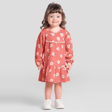 Imagem de Vestido infantil menina com estampa de flores Brandili-Feminino
