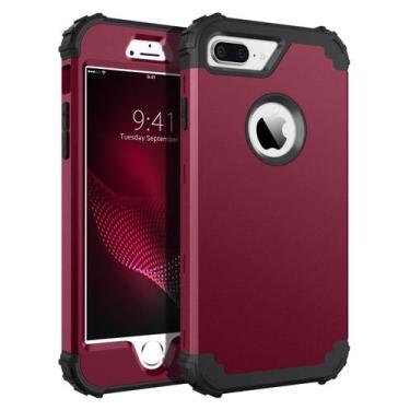 Imagem de Capa de telefone BENTOBEN para iPhone 8 Plus/iPhone 7 Plus vinho tinto