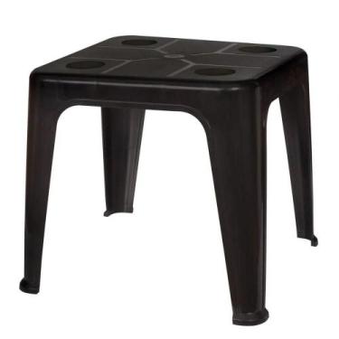 Imagem de Mesa Plastica De Apoio Com Porta Copos Preta - Mor