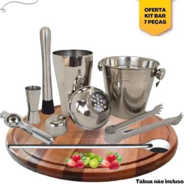 Imagem de Kit Barman Inox P/ Caipirinha Drinks Festa Em Casa Família - Lapis e C
