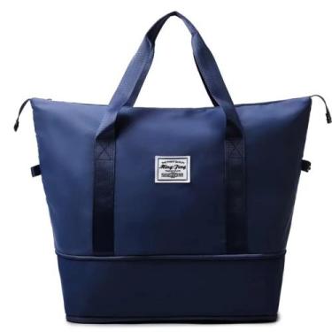 Imagem de Bolsa Para Passeio Viagem Treino Dobrável Impermeável - D Bolsas, Azul