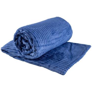 Imagem de Cobertor Com Sherpa 180X220 Casal Jolitex, Azul, Casal