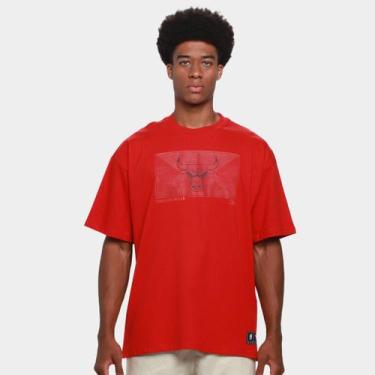 Imagem de Camiseta NBA Chicago Bulls Mitchell & Ness Maze Masculina, Vermelho, P