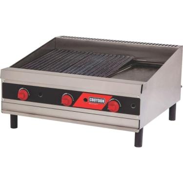 Imagem de Char Broiler a Gás CCP3 Pedra Cerâmica Grelha Ferro Fundido Área Útil 74x47cm Inox Croydon