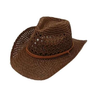 Imagem de Chapéu De Sol De Palha Vintage Unissex Estilo Cowboy Com Proteção UV P