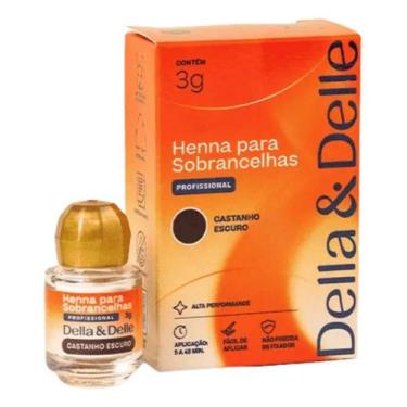Imagem de Henna Della e Delle Castanho Escuro Sobrancelhas Natural 3g - Congratu