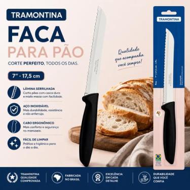 Imagem de Faca Tramontina Plenus 7" Inox Serrilhada para Pão Bolo Torta