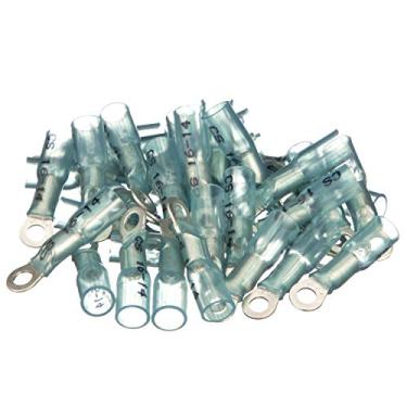 Imagem de Seachoice Terminal de anel termorretrátil, terminais de anel termorretrátil de grau marítimo, azul, pacote com 100, serve para pinos nº 8, faixa de fio 16-14