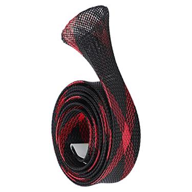 Imagem de Meia Jaqueta para Vara de Pesca, Durável 25mmx1650mm Protetor de Luvas para Vara de Pesca PET Seda Forte Resistência ao Calor para Vara de Pesca(Vermelho preto)