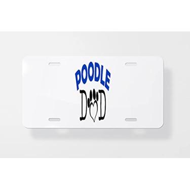 Imagem de Capa para placa de carro Dad Poodle – Capa para placa de carro – Capa para placa de carro 15 x 30 cm