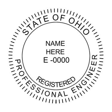 Imagem de Carimbo de engenheiro de autotinta; carimbo de borracha personalizado; carimbo de tinta ideal 500 carimbos redondos de borracha para o estado de Ohio