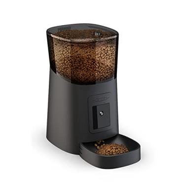 Imagem de Alimentador automático para cães 6L, dispensador de alimentos para cães com controle de porção, distribuidor de alimentos secos para gatos com gravador de voz até 15 refeições por dia, alimentação dupla, preto