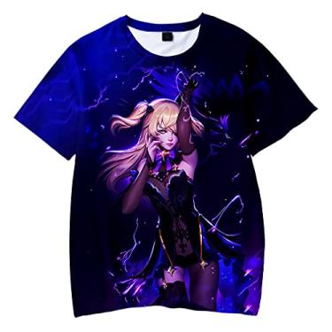 Imagem de Fischl Shirt Cosplay Cute Funny T-Shirt with Short Sleeve Genshin Impact Tops