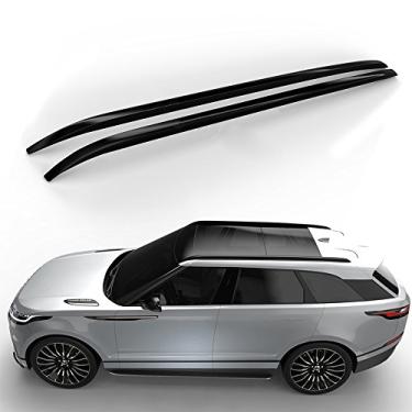 Imagem de UDP 2 peças Kits de Racks de Teto de Alumínio Trilho de Teto Rack de Teto Barra Lateral Preto Serve para Range Rover Velar 2018 2019 2020