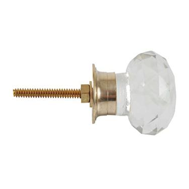 Imagem de Puxador Redondo Transparente em Vidro para Portas Moveis e Decoração com Acabamento Elegante Moderno e Sofistico 4x4x3cm