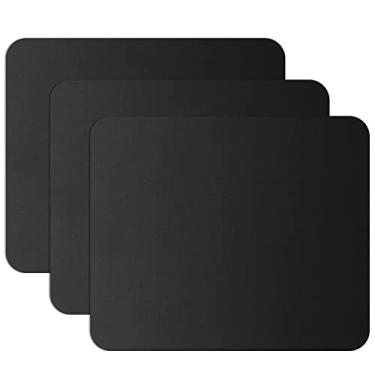 Imagem de JIKIOU Pacote com 3 mouse pad confortável, tapete de mouse de computador texturizado premium, mousepad de base de borracha antiderrapante para laptop, computador e PC, 9,5 x 8,8 x 0,1 polegadas, preto