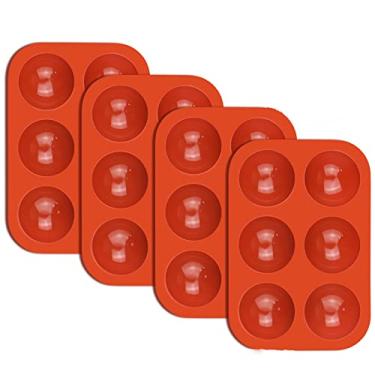Imagem de Moldes de silicone para chocolate – 6 moldes de bomba de cacau quente semitransparentes para assar bombas de chocolate quentes, gelatina, mousses cúpulas, bola de cacau, bomba de coco (4 peças)