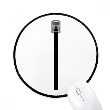 Imagem de Cabo de Internet Preto USB Padrão Mouse Pad Desktop Office Tapete Redondo para Computador