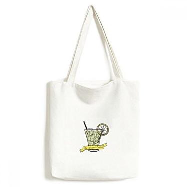 Imagem de Sacola de lona ecológica de suco de limão Tubularis sorvete bolsa de compras artesanato lavável, Multicor, One_Size