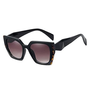 Imagem de Óculos de sol quadrados de polígono irregular de luxo para mulheres vintage gradiente olho de gato óculos de sol femininos tons de leopardo, 2, tamanho único