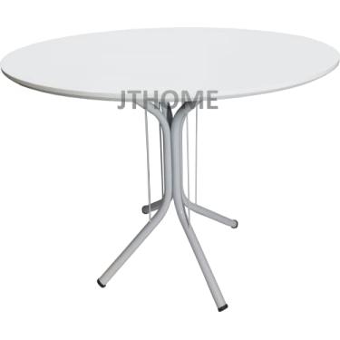 Imagem de Mesa Jantar Redonda 80cm Mdf Base 4 Apoio Isa (Branco)