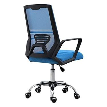 Imagem de cadeira de escritório Cadeira de computador Cadeira de conferência ergonômica Cadeira de escritório estofada Malha Cadeira de elevação Encosto Cadeira de jogo Cadeira (cor: azul) needed