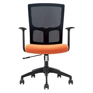 Imagem de cadeira de escritório Mesa de escritório e cadeira Cadeira de computador de malha ergonômica Reclinável Apoio de braço Cadeira giratória Cadeira de trabalho com encosto médio Cadeira (cor: laranja)