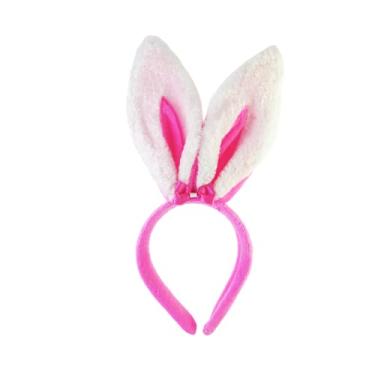 Imagem de Orelha Coelha (o) Fantasia Tiara De Coelho (ROSA/BRANCO)