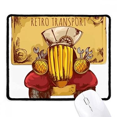 Imagem de Mousepad de borracha com borda costurada para transporte de carro vintage da Grã-Bretanha, tapete para jogos