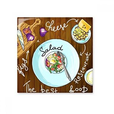 Imagem de Salada Queijo Figs França Restaurante Azulejo de Cerâmica Brilhante Decalque Pedra Adorna de Tijolos