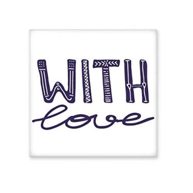 Imagem de Pedra de parede com citação fofa feita à mão, azulejo de cerâmica brilhante para banheiro e cozinha