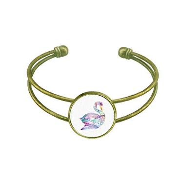 Imagem de Bracelete moderno com pingente de pássaro colorido em aquarela art déco