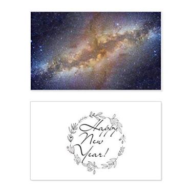 Imagem de Yellow Galaxy Universe Ilustration Pattern New Year Festival Greeting Card Bless Message Gift