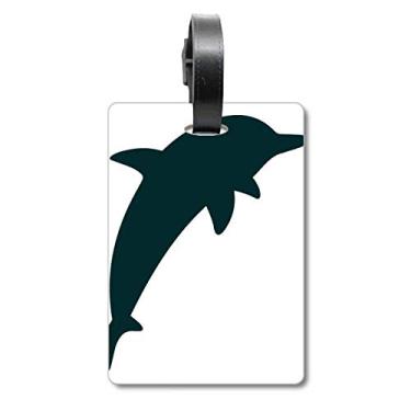 Imagem de Blue Ocean Streamline Linda Mala de Golfinho, Etiqueta para Bagagem, Cartão de Bagagem, Etiqueta de Scutcheon