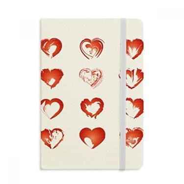 Imagem de Caderno de desenho de corações do Dia dos Namorados com capa dura em tecido oficial diário clássico