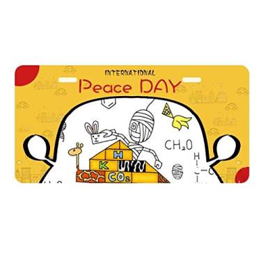 Imagem de DIYthinker Placa de licença Egypt Mummy Horus Chemistry Pyramid Tag Car Decor Peace Day