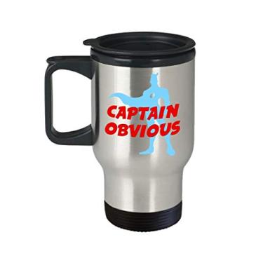 Imagem de Caneca de viagem Captain Obvious – Copo isolado de café de cacau quente divertido – ideia de