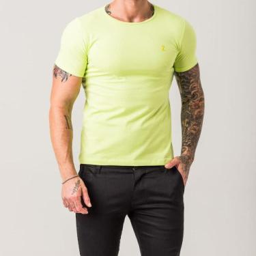 Imagem de Camiseta Básica Masculina Verde Neon Slim Fit Zune