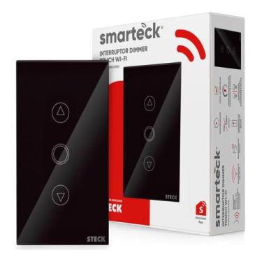Imagem de Interruptor Inteligente Dimmer Wi-Fi Touch Preto Smarteck - Steck