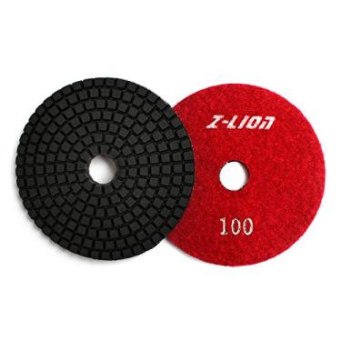 Imagem de Almofadas de polimento de diamante de 10,16 cm de gramatura 100 para bancada de pedra de granito mármore de concreto (2 peças)