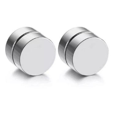 Imagem de Brinco Falso Alargador Imã E Pressão Masculino 2 Lados 1 Par