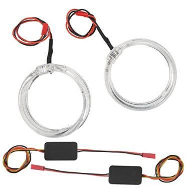 Imagem de LED Light Guia Angel Eyes, DRL Halo Light 80mm High Brightness Circle Anel de Plástico para Carro (Azul)