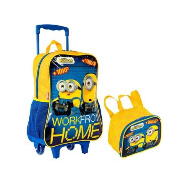 Imagem de Kit Escolar Minions Mochila Rodas + Lancheira Térmica Gamer